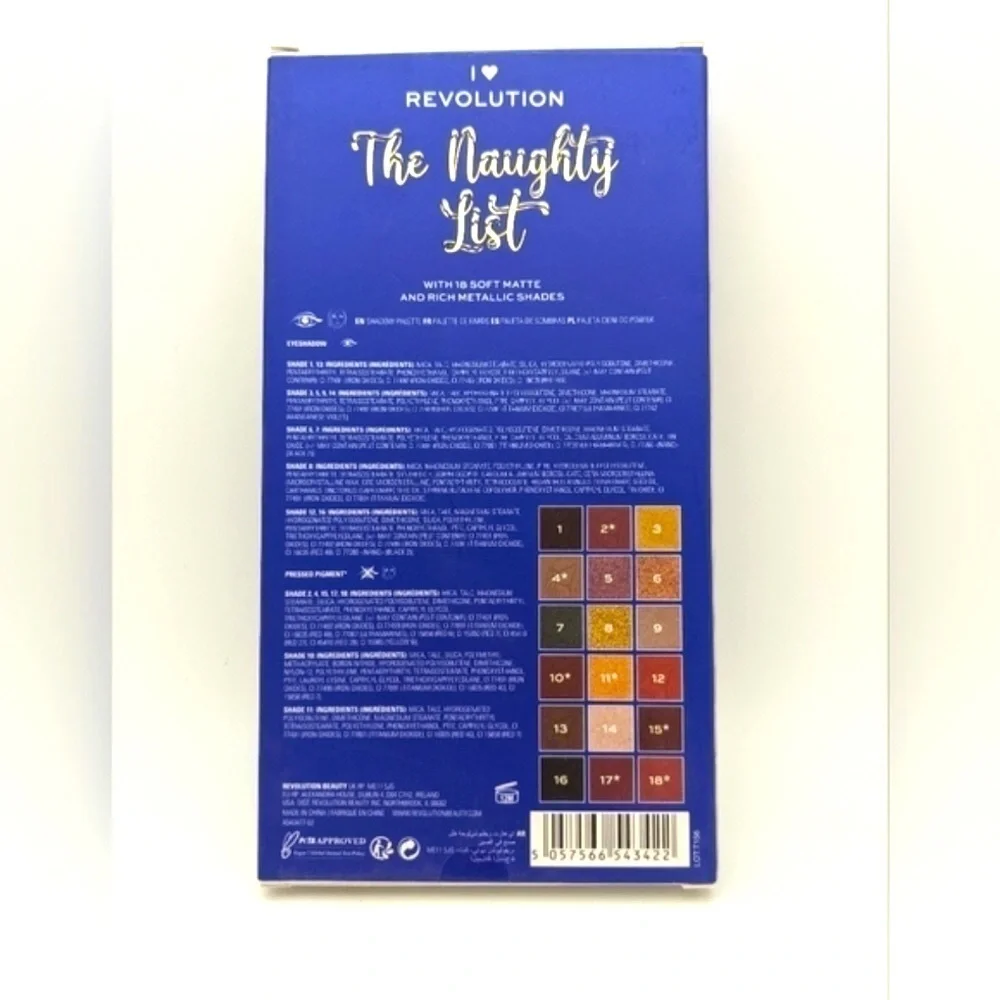 I Heart Revolution Naughty List Eyeshadow Palette